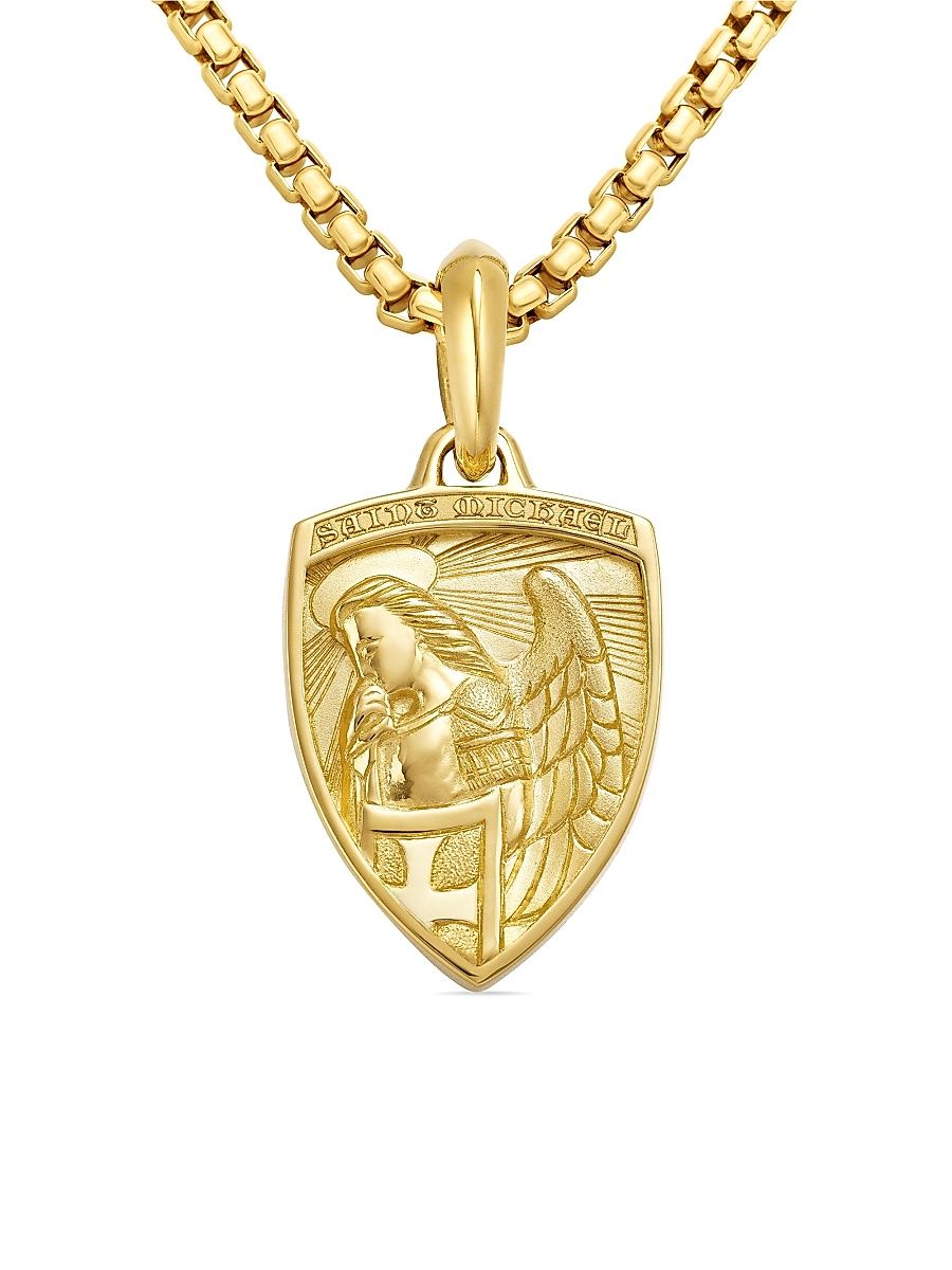 Men's St. Michael Amulet in 18K Yellow Gold, 26mm - Gold