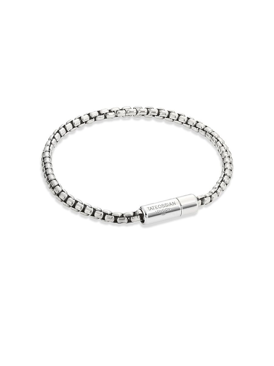 Men's Silver Snake Chain Bracelet - Silver - Size Medium