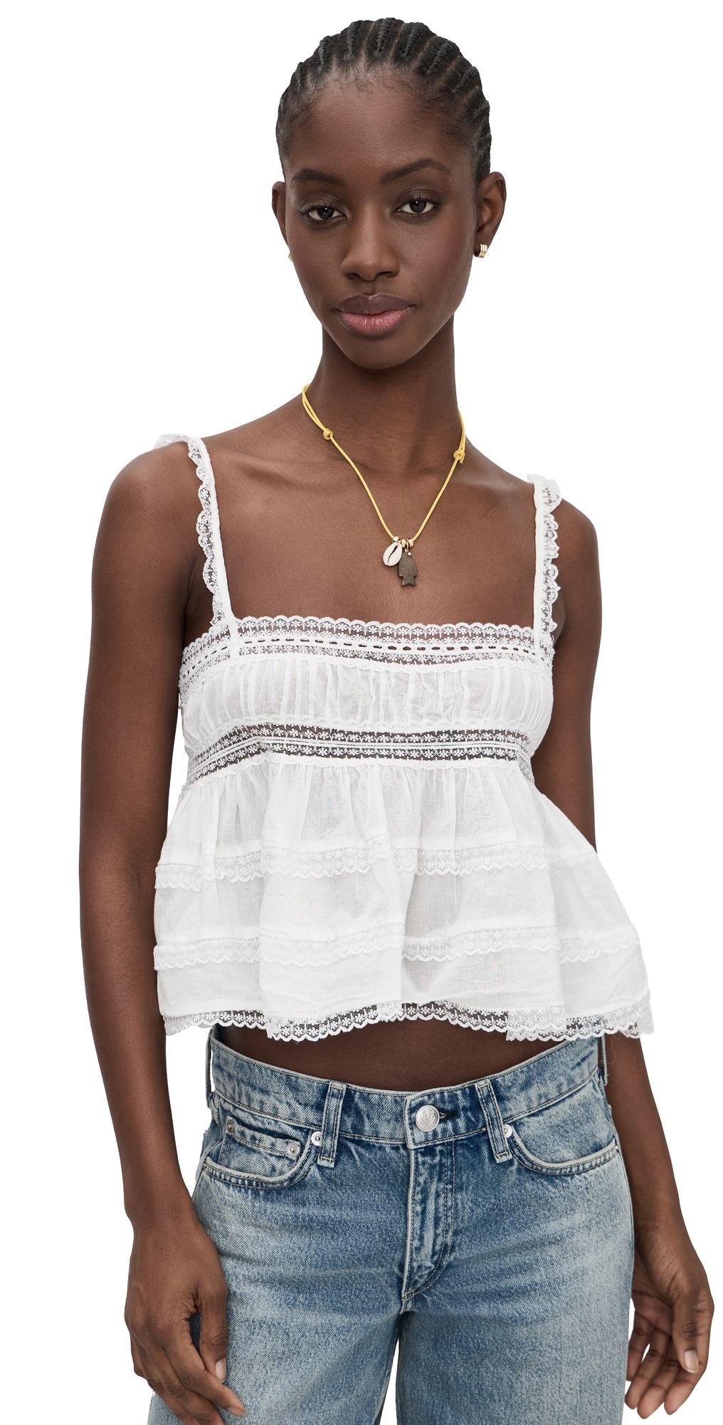 Free People Darling Dreams Camisole Clean Ivory XL