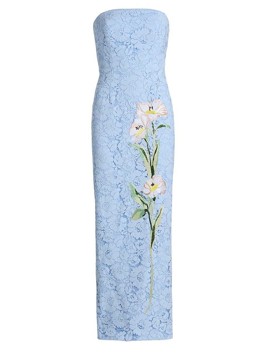 Women's Dolores Floral-Embroidered Lace Cocktail Dress - Light Blue - Size 12