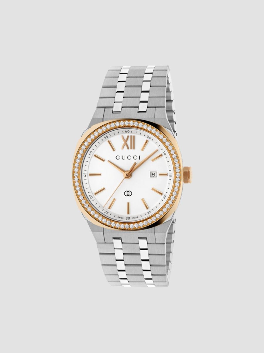 Gucci Women's Gucci 25H Two-Tone Stainless Steel & 0.44 TCW Diamond Bracelet Watch/36MM - White Steel