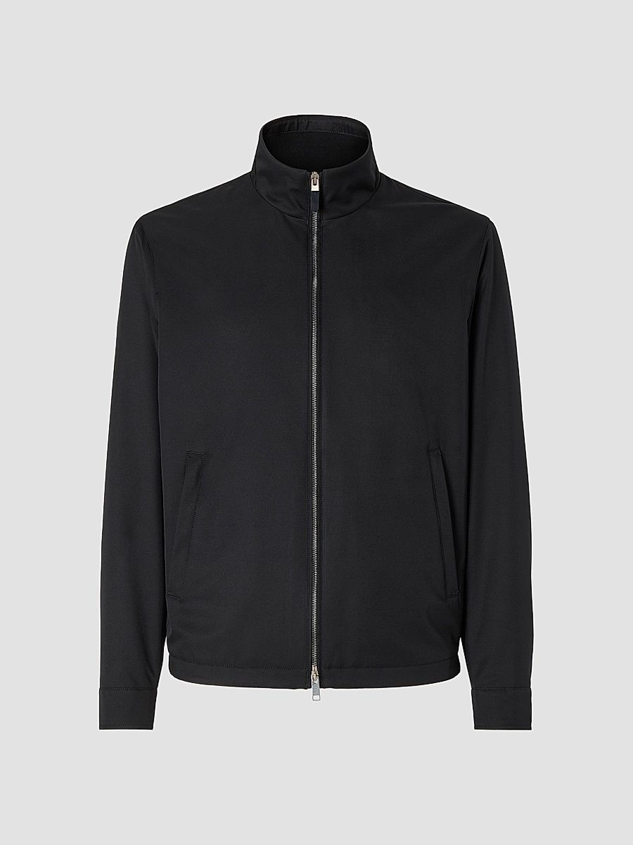 ZEGNA Men's Microfiber Motorin 100CC Blouson Jacket - Black - Size 48
