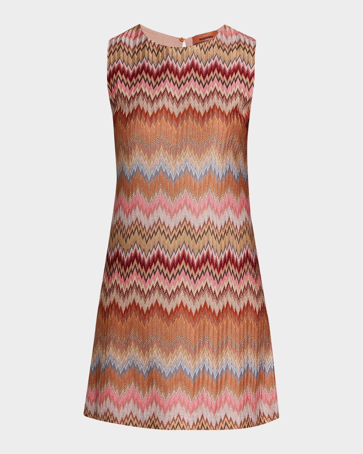 Multicolor Snake Chevron Sleeveless Mini Dress