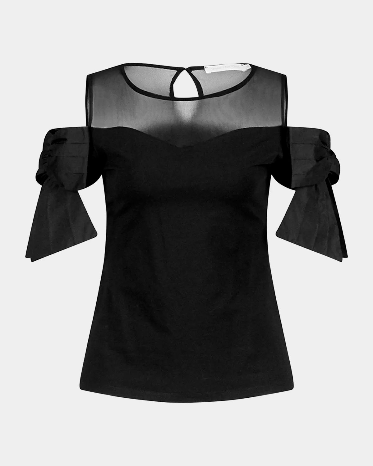 Virtyl Cold-Shoulder Bow-Sleeve T-Shirt