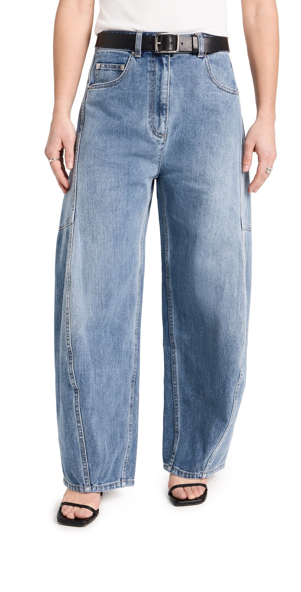 Tibi Petite Classic Wash Denim Sid Jeans Classic Blue 28
