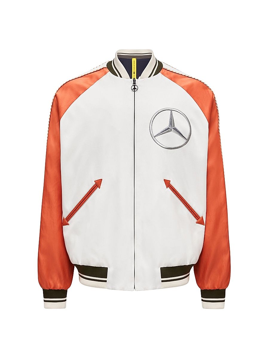 Men's Moncler x Mercedes-Benz by Nigo Satet Bomber Jacket in Satin - Orange - Size Medium
