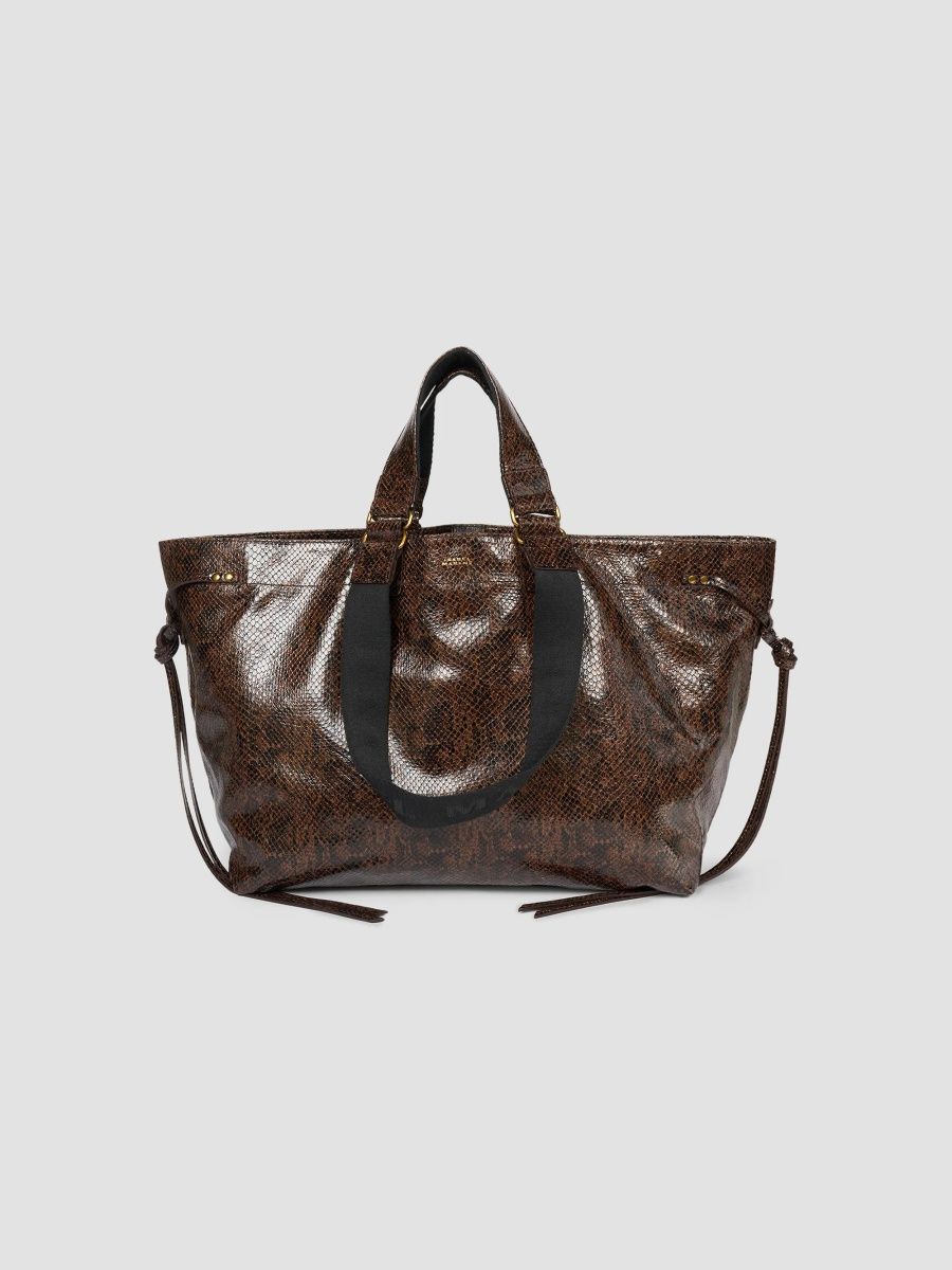 Isabel Marant Women's Wardy Python-Embossed Leather Tote Bag - Mocha