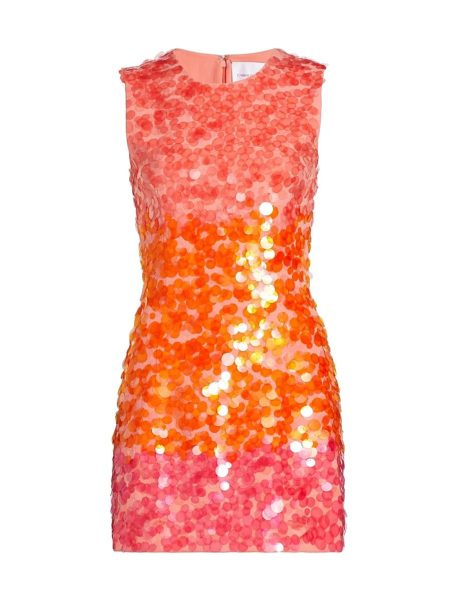 Women's Ombré Paillettes Minidress - Sunset Multi - Size 8