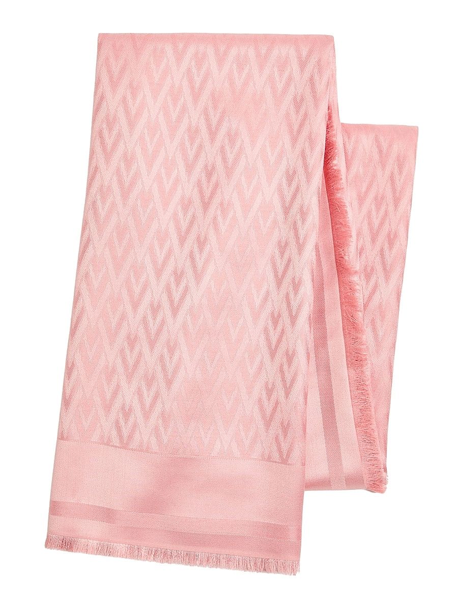 Women's Toute La V Wool and Silk Shawl - Pink