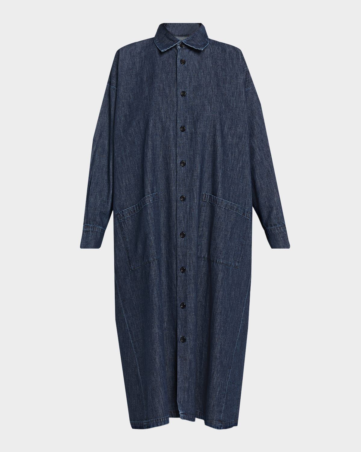 Angle To Front Side Seam Shirt Dress With Collar