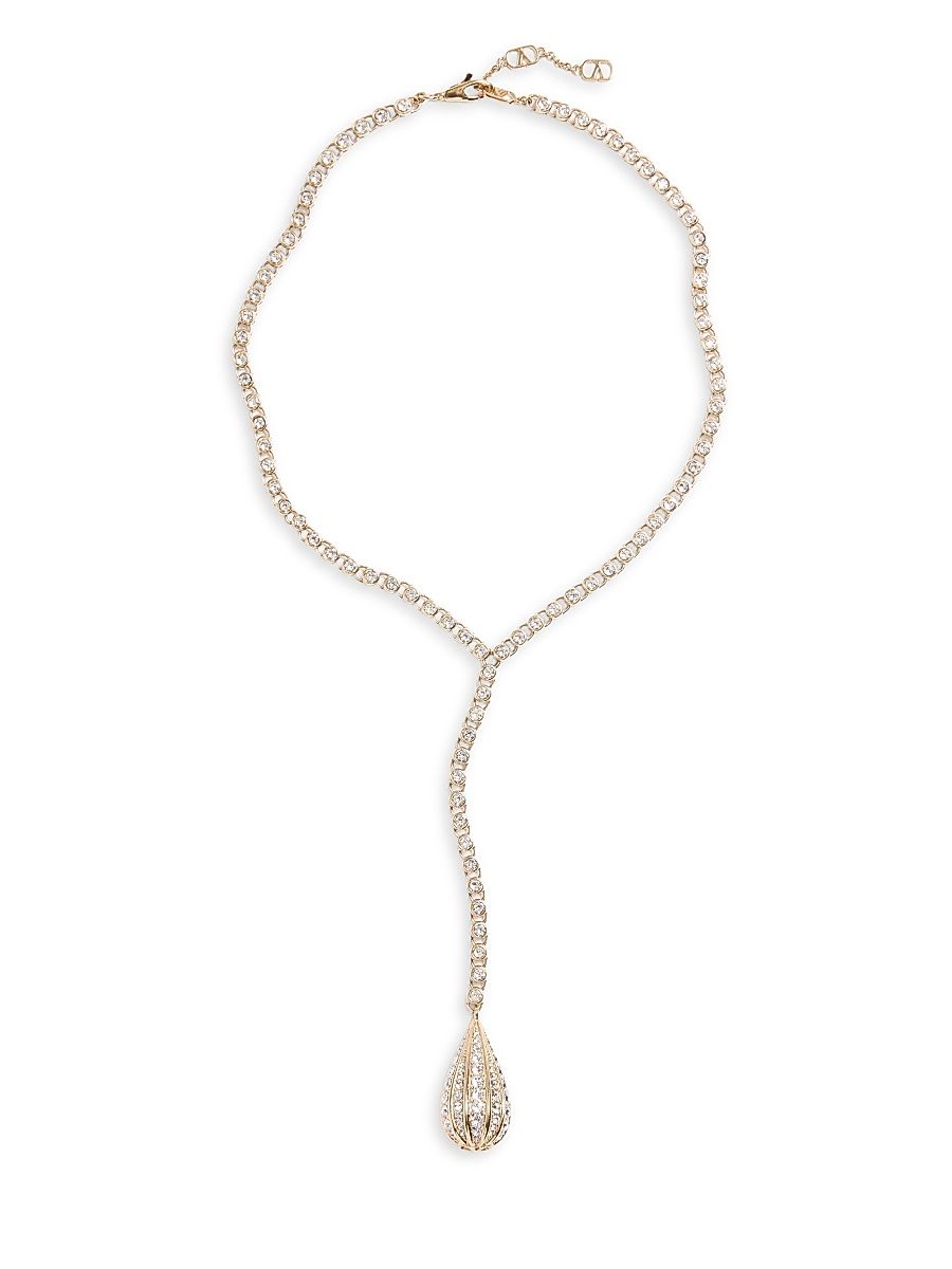 Women's Poetiques Des Gouttes Metal and Swarovski Crystal Necklace - Gold Crystal