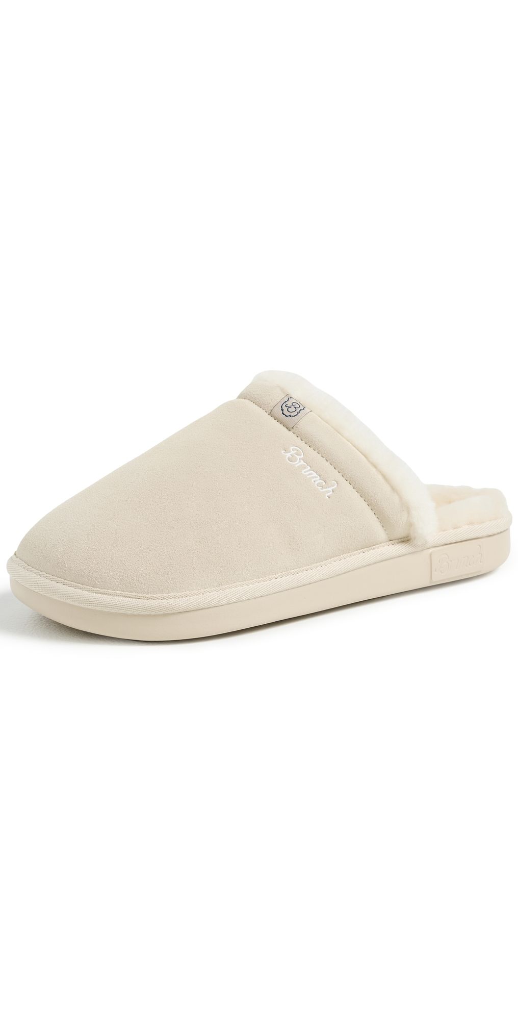 Brunch Essential Suede Shearling Slippers Beige 7-7.5