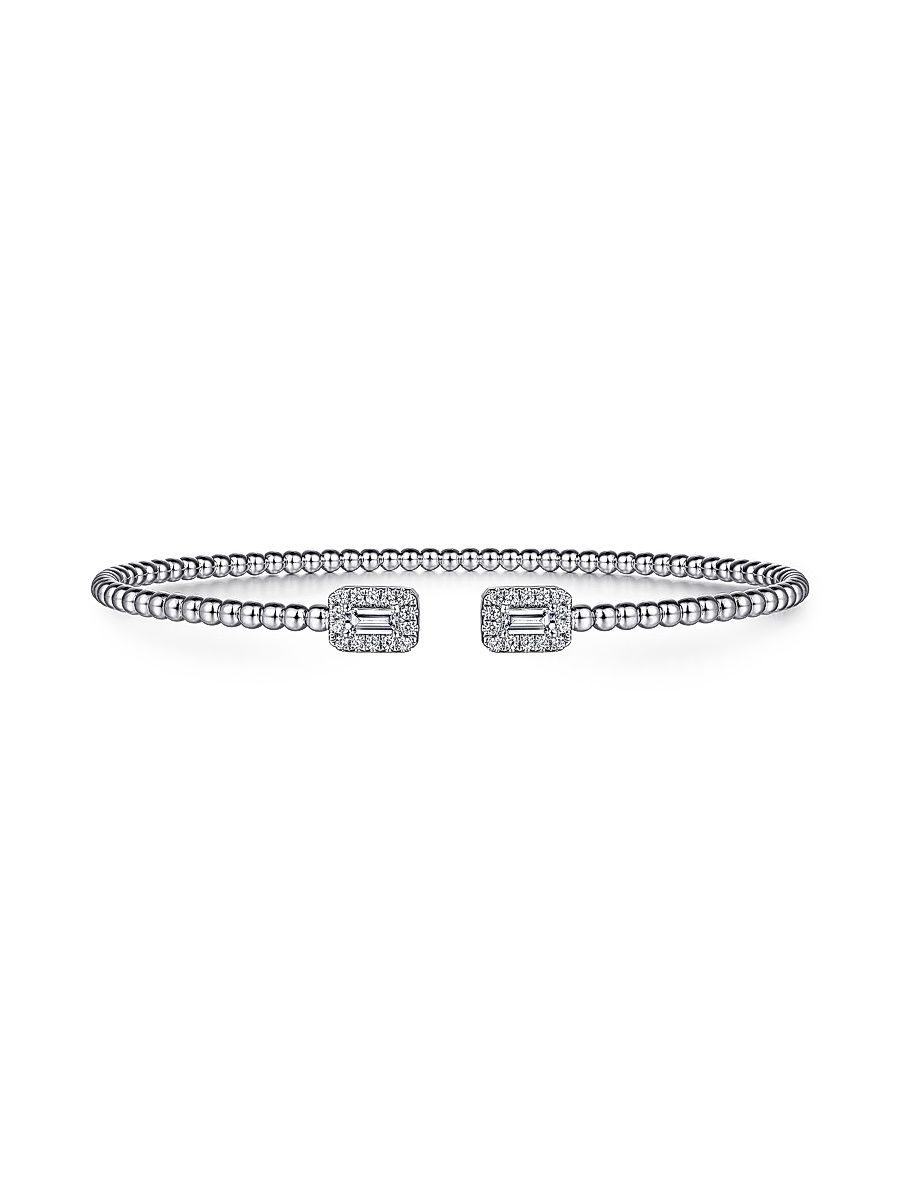 Women's Bujukan 14K Gold & 0.30 TCW Diamond Cuff - White Gold - Size 6.25