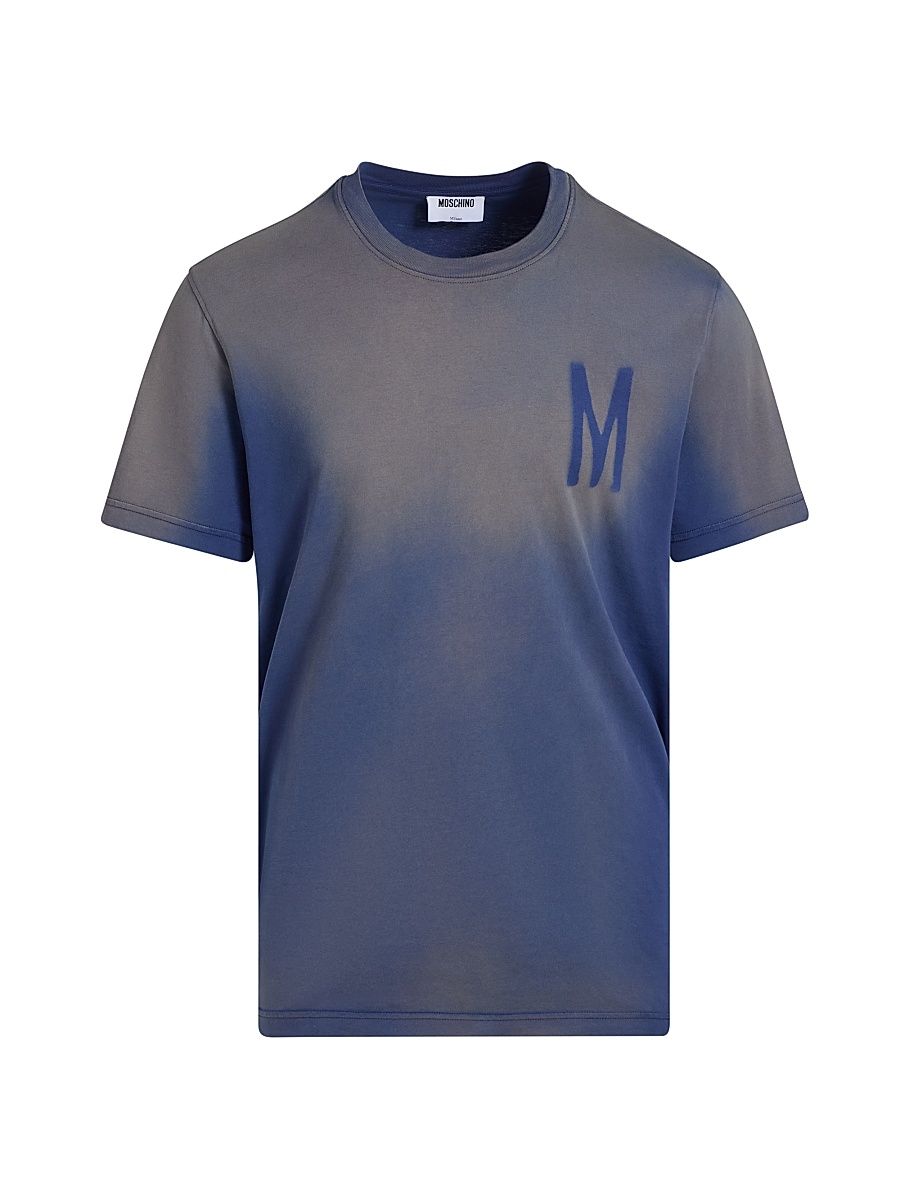 Men's Monogram Logo Cotton T-Shirt - Blue - Size XXL