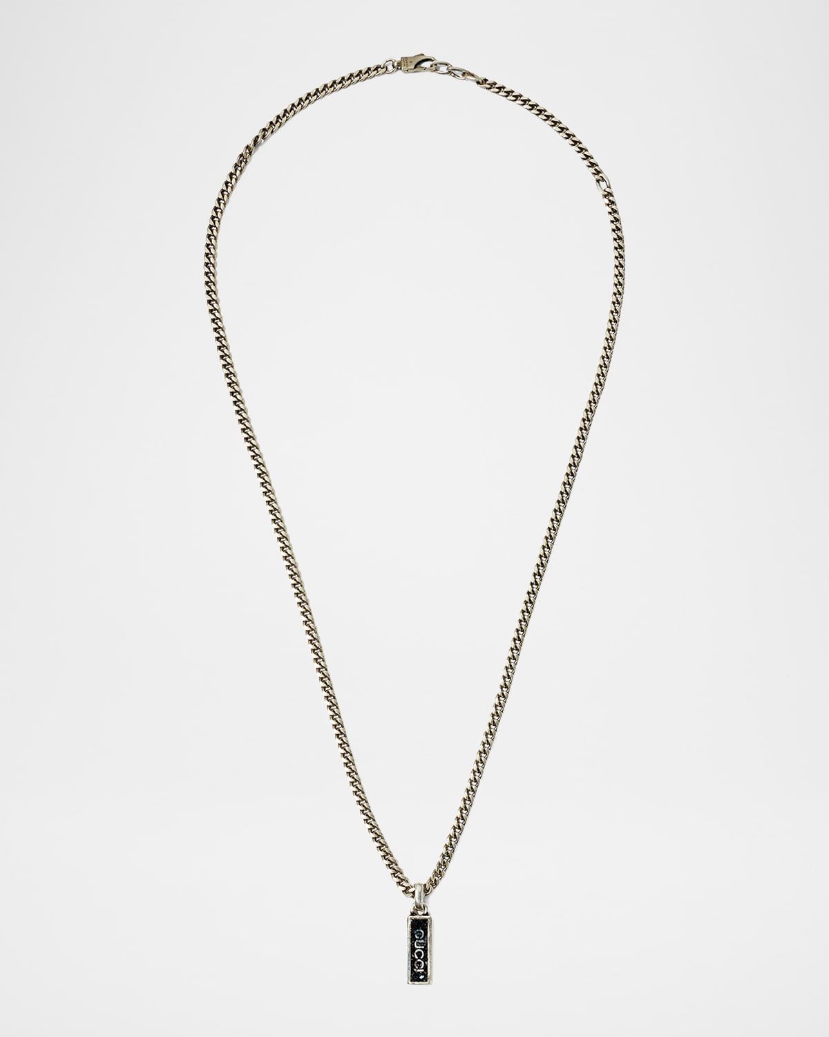 Men & apos;s Enamel Logo Pendant Chain Necklace