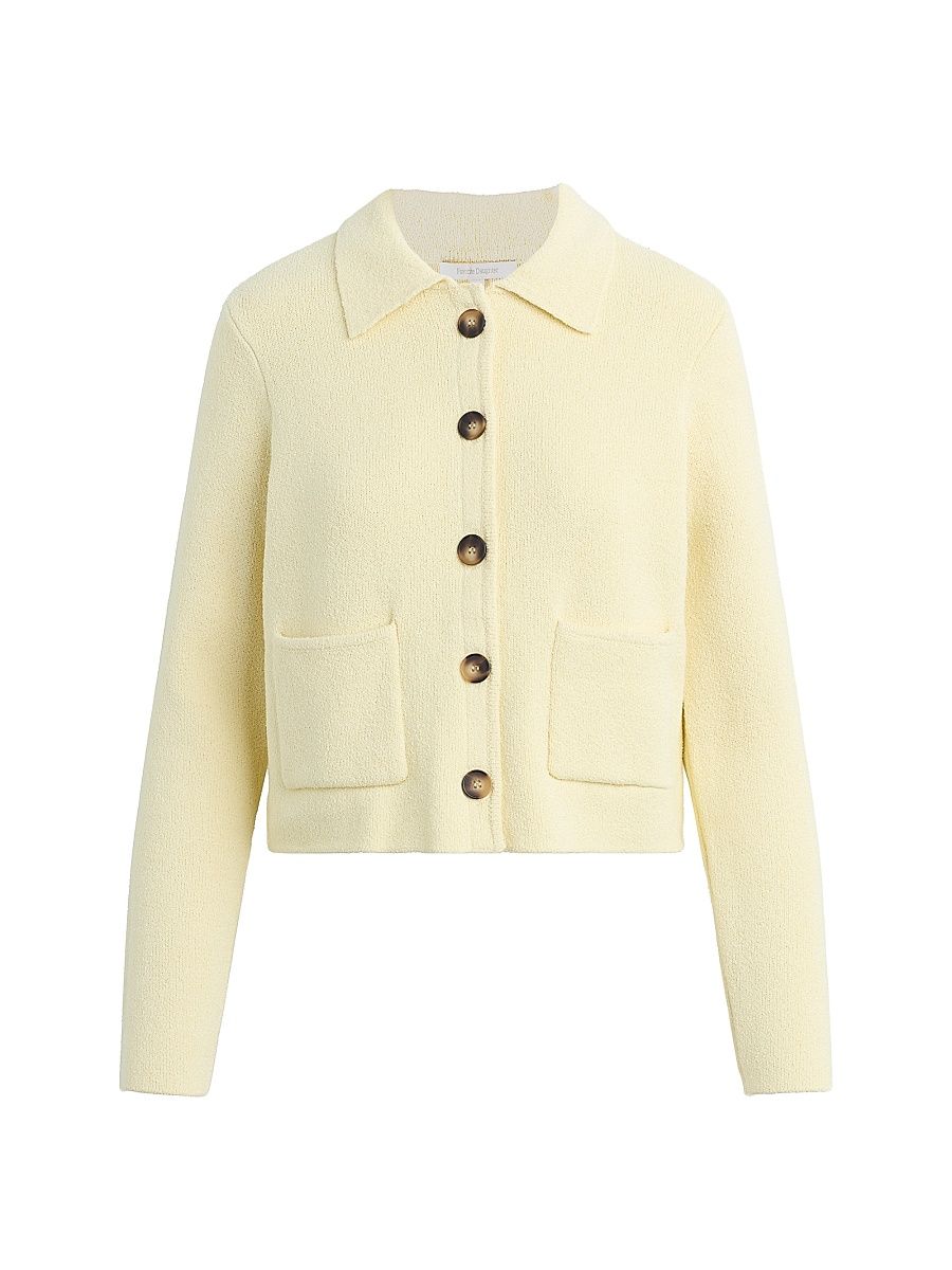 Women's The Annabel Cotton-Blend Knit Jacket - Moonbeam - Size XL