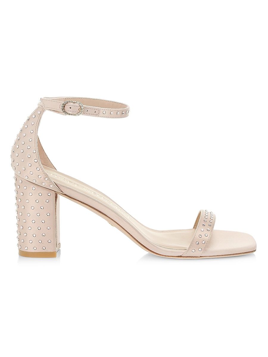 Women's Nearlynude Satin Studded Sandals - Adobe - Size 9