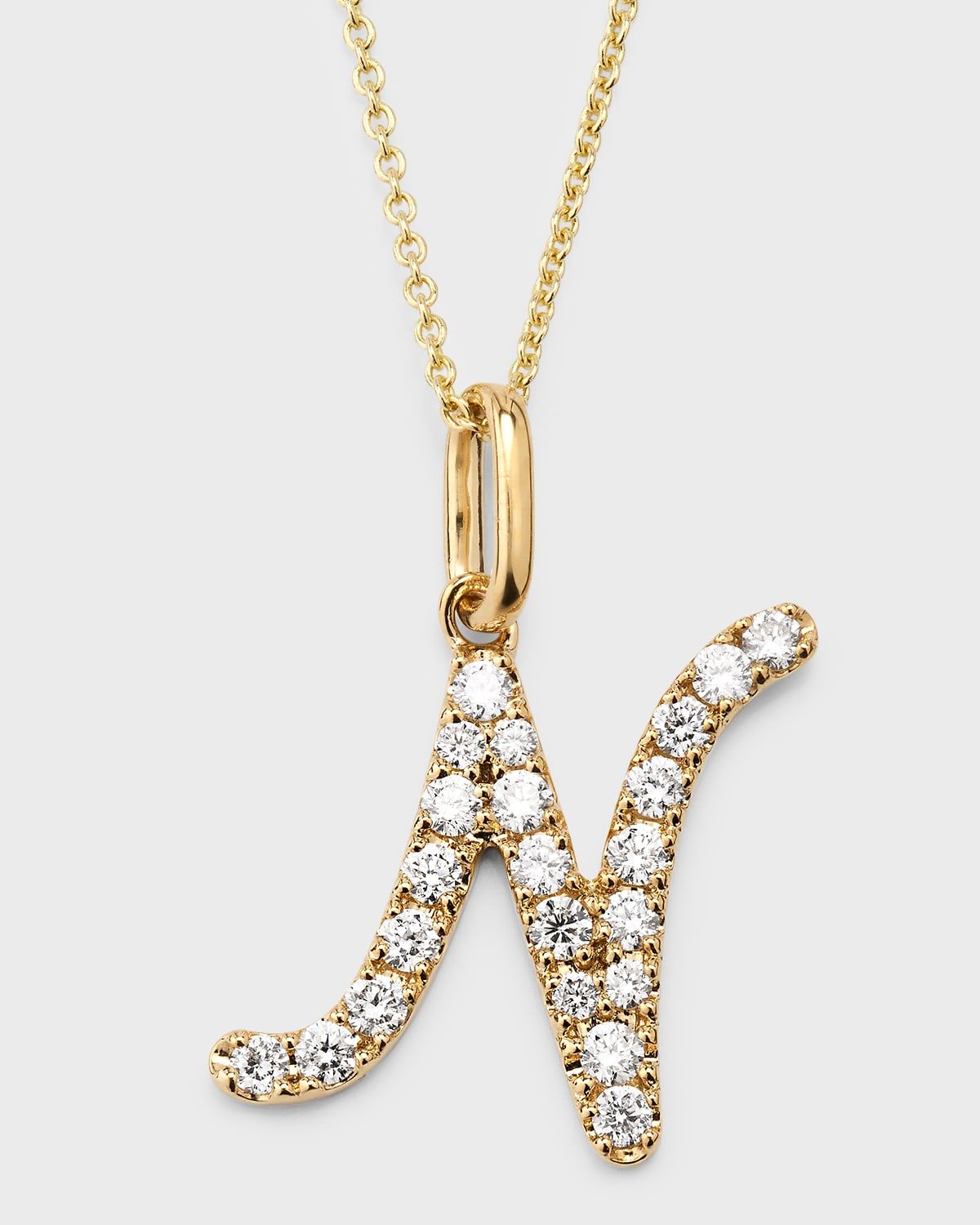 14k Diamond Pave Initial Necklace