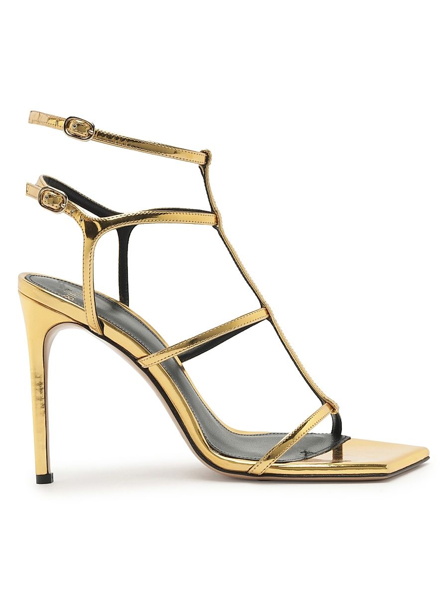 Women's Amanda 100MM Patent Leather Sandals - Golden - Size 10