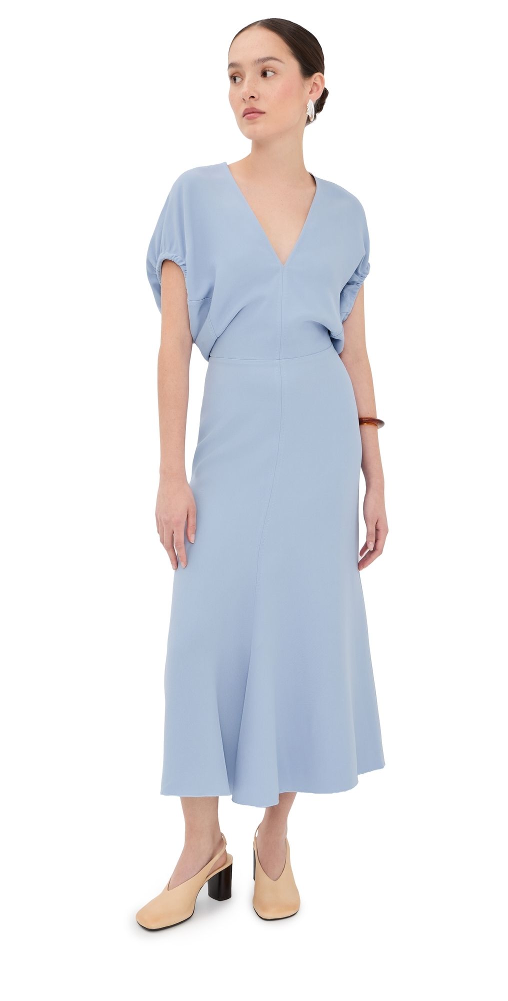 Victoria Beckham Edith Midi Dress Cloud Blue 12