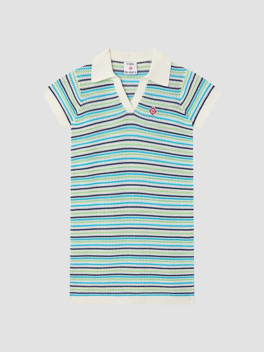 Casablanca Girl's Little Girl's & Girl's Striped Knit Polo Shirtdress - Multi - Size 13