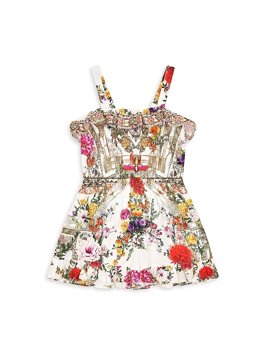 Little Girl's & Girl's Egyptian Rose Frill Playsuit - Size 8