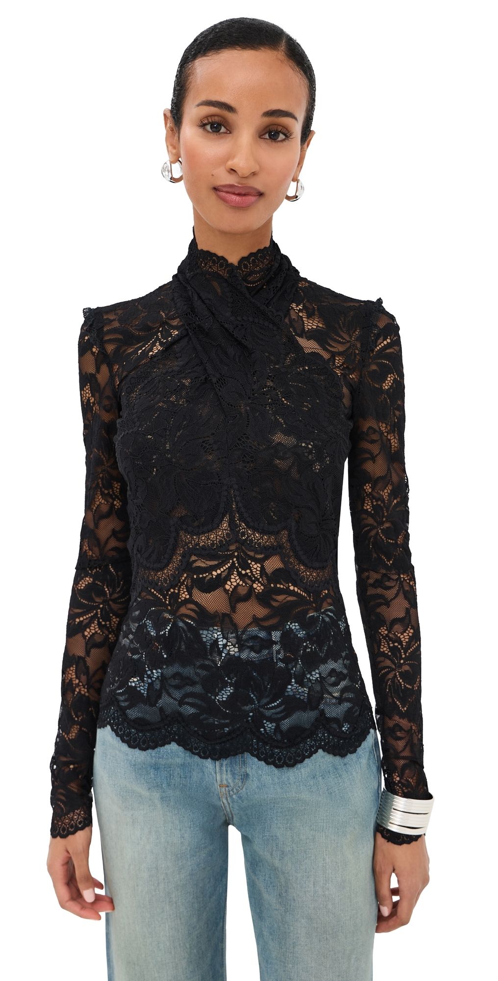 rabanne Haut Lace Top Black 42