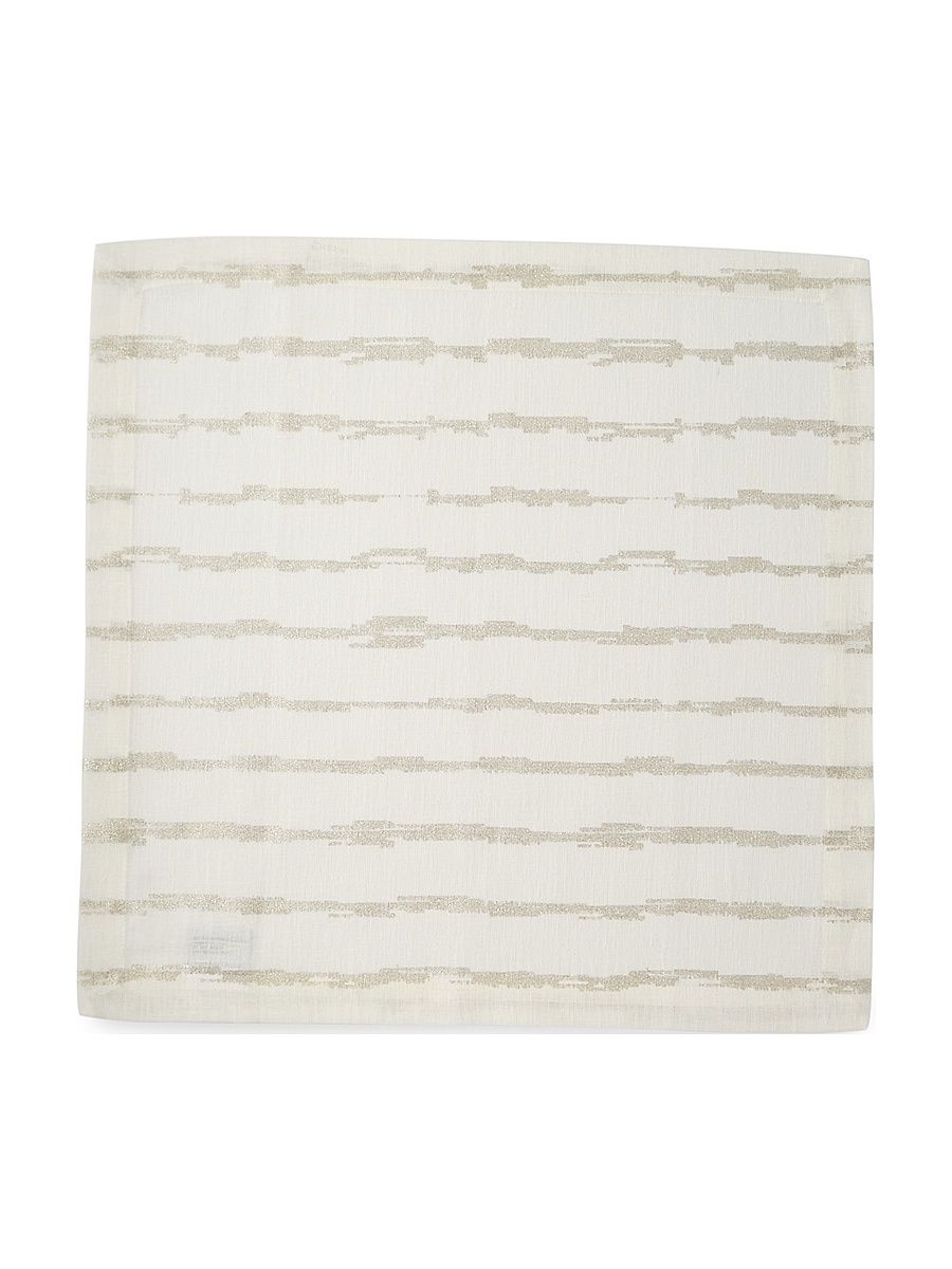 Cannes 4-Piece Striped Napkin Set - Silver