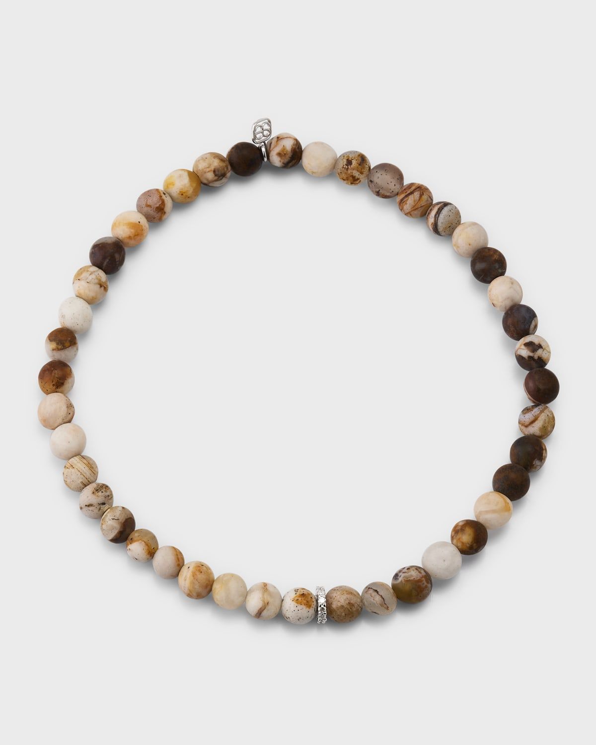 Men & apos;s Wooden Opal Beaded Bracelet with Diamonds