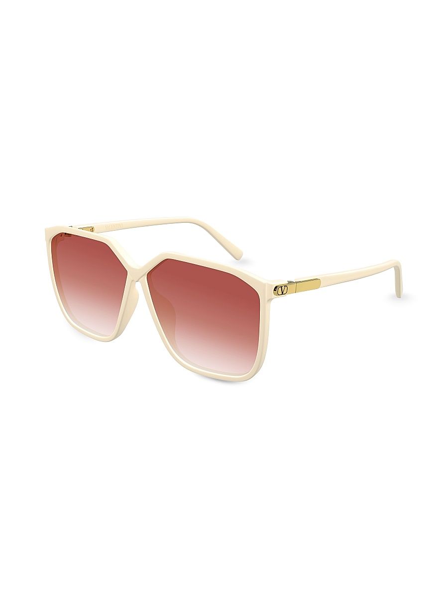 Women's Vilouette 59MM Geometric Sunglasses - Ivory Brown