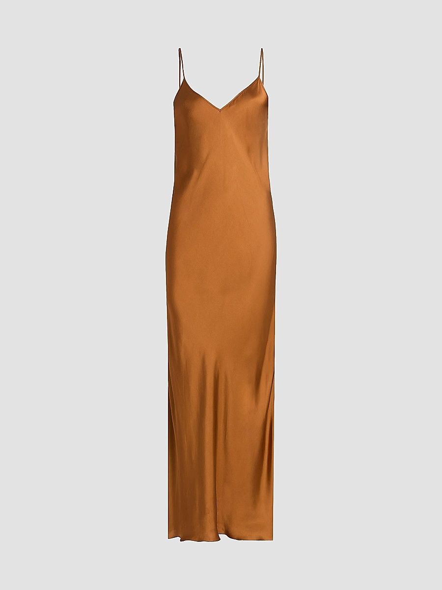 Isabel Marant Women's Nevana Satin Bias Slip Gown - Caramel - Size 10