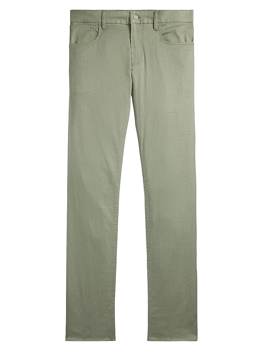 Men's Slim-Fit Stretch Linen-Cotton Jeans - Sea Spray - Size 32