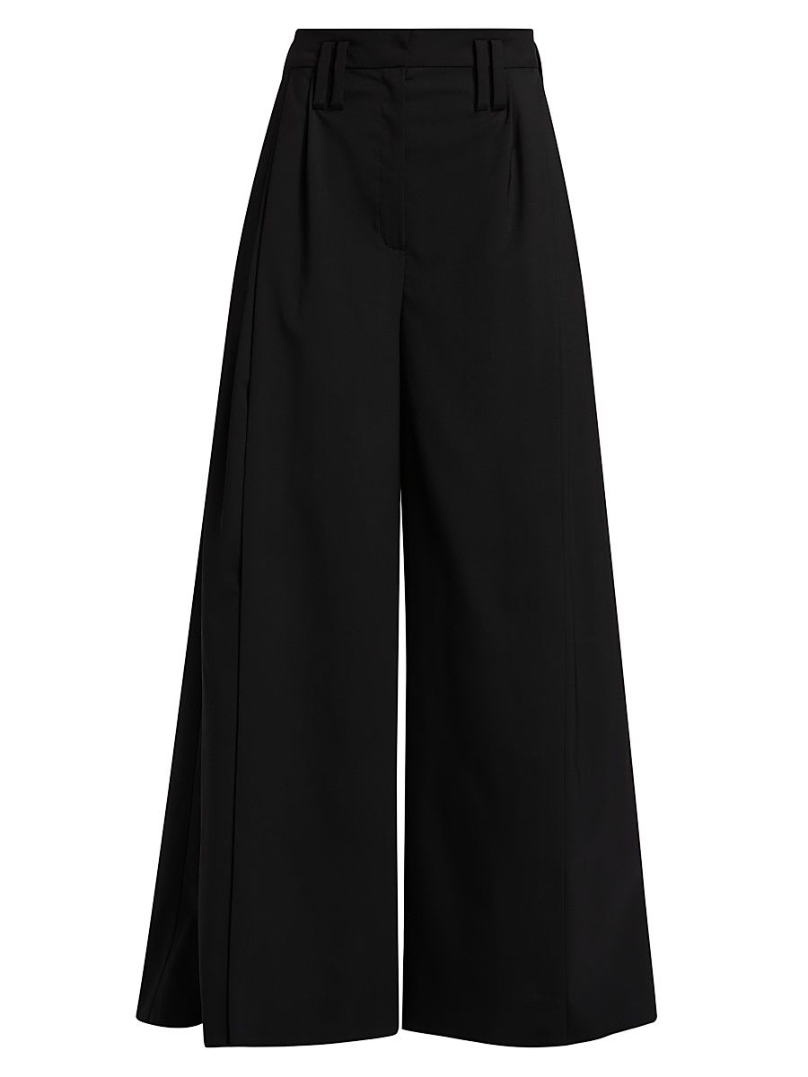 Women's Full Split Wide-Leg Pants - Black - Size 8