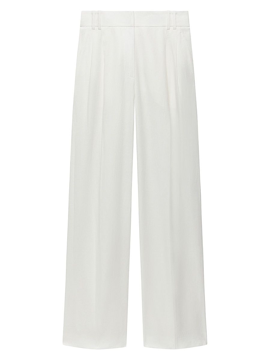 Women's Pleated Trousers - White - Size 18