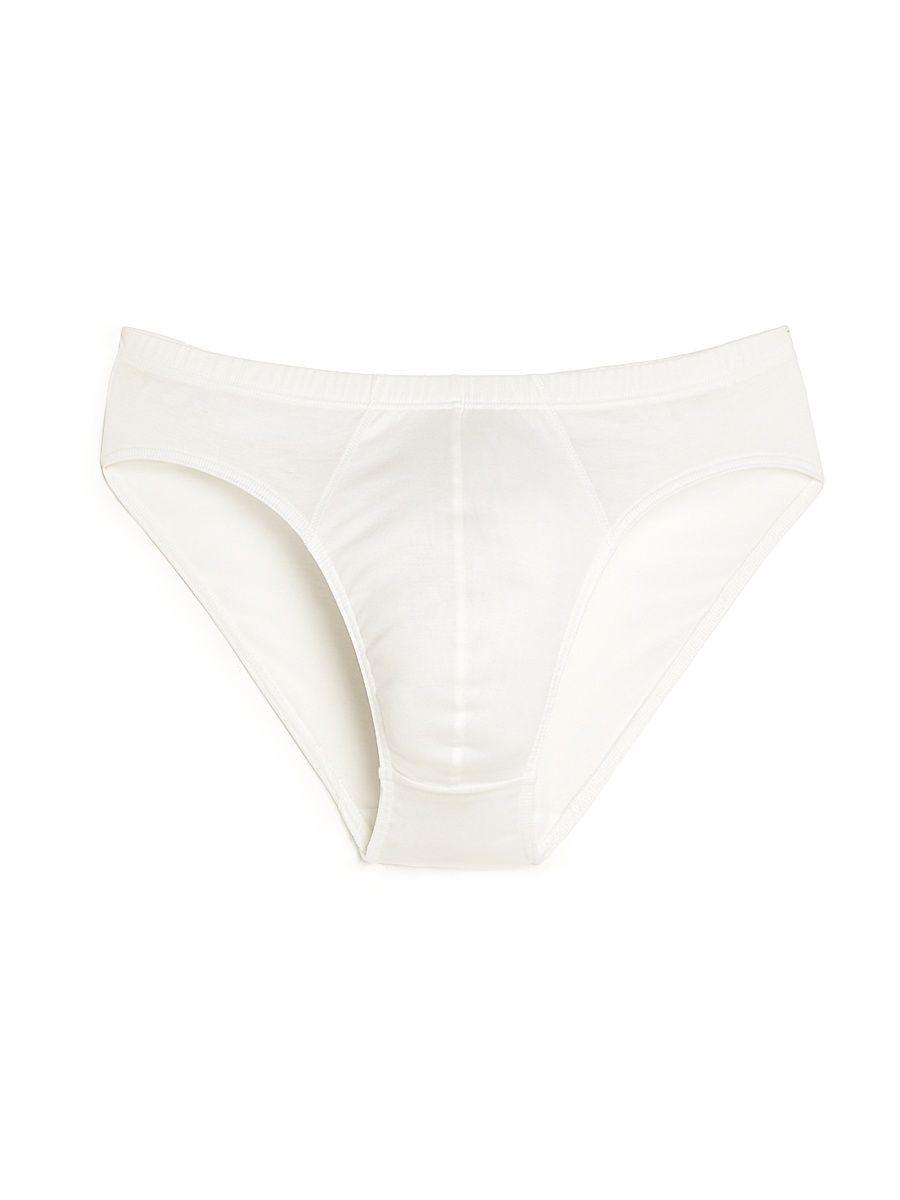Cotton Sporty Three-Quarter Briefs - White - Size XXL