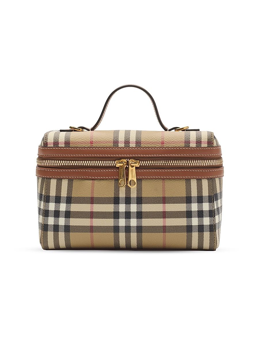 Women's Heritage Check Vanity Bag - Vintage Check And Briar Brown
