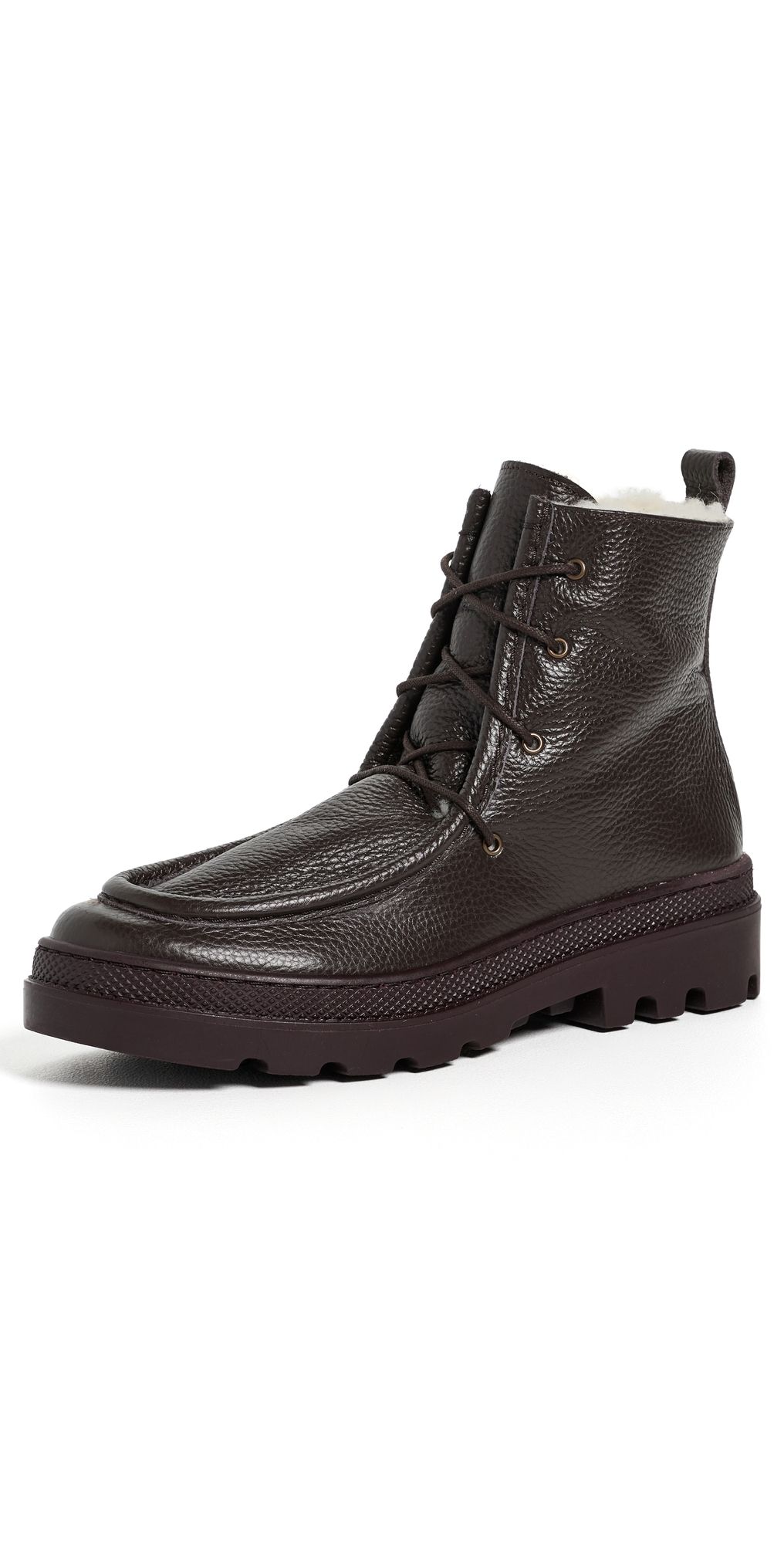 Naguisa Lucila Sherpa Ankle Boots Dark Brown 39