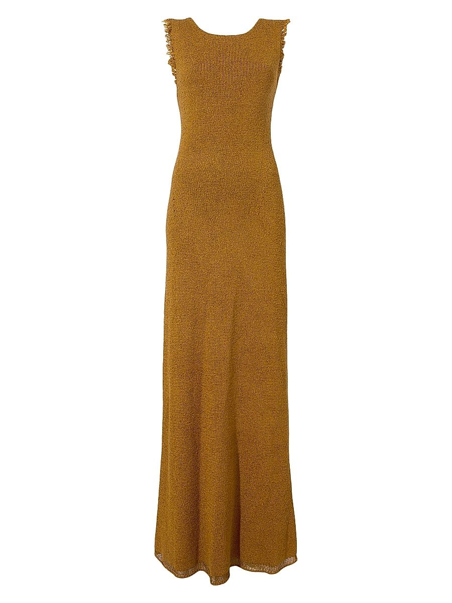 Women's Silvia Silk Bouclé Maxi Dress - Cider - Size XL