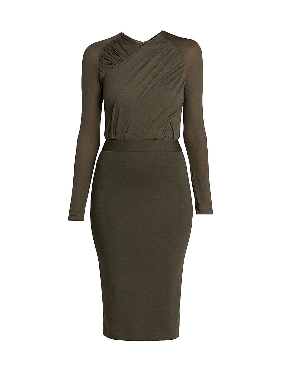 Women's Mix Media Sheath Dress - Tarmac - Size 2