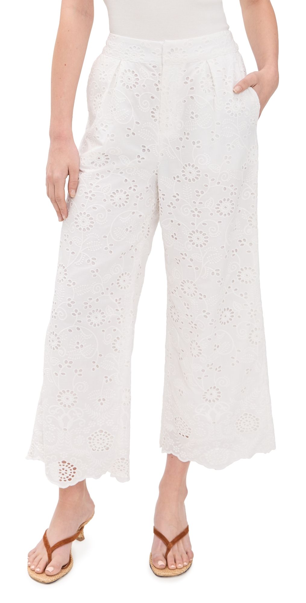 Splendid Splendid x @Cellajaneblog Eyelet Pants White XL