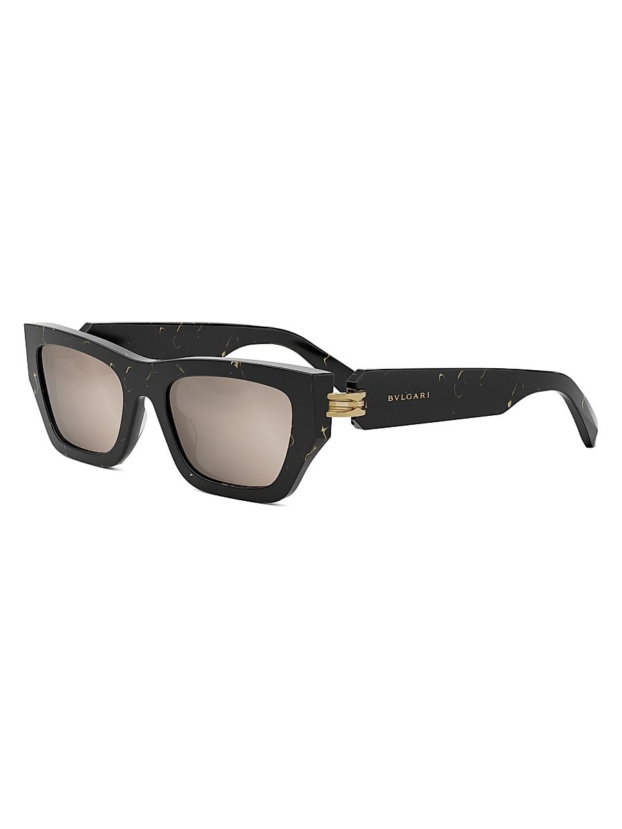Women's B. zero1 54MM Rectangular Sunglasses - Black Roviex Mirror