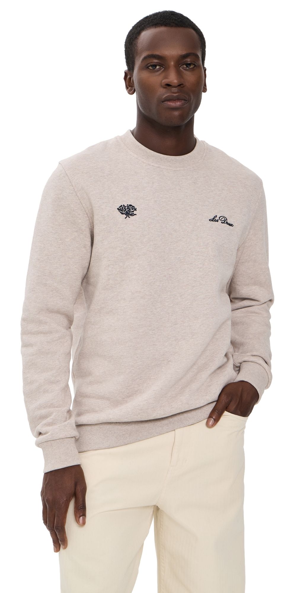 Les Deux Deux Sweatshirt Light Sand Melange XL