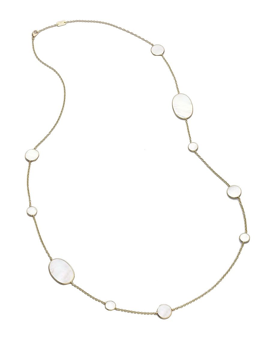 Women's Polished Rock Candy 18K Yellow Gold & Mother-Of-Pearl Mixed-Shape Necklace - Gold