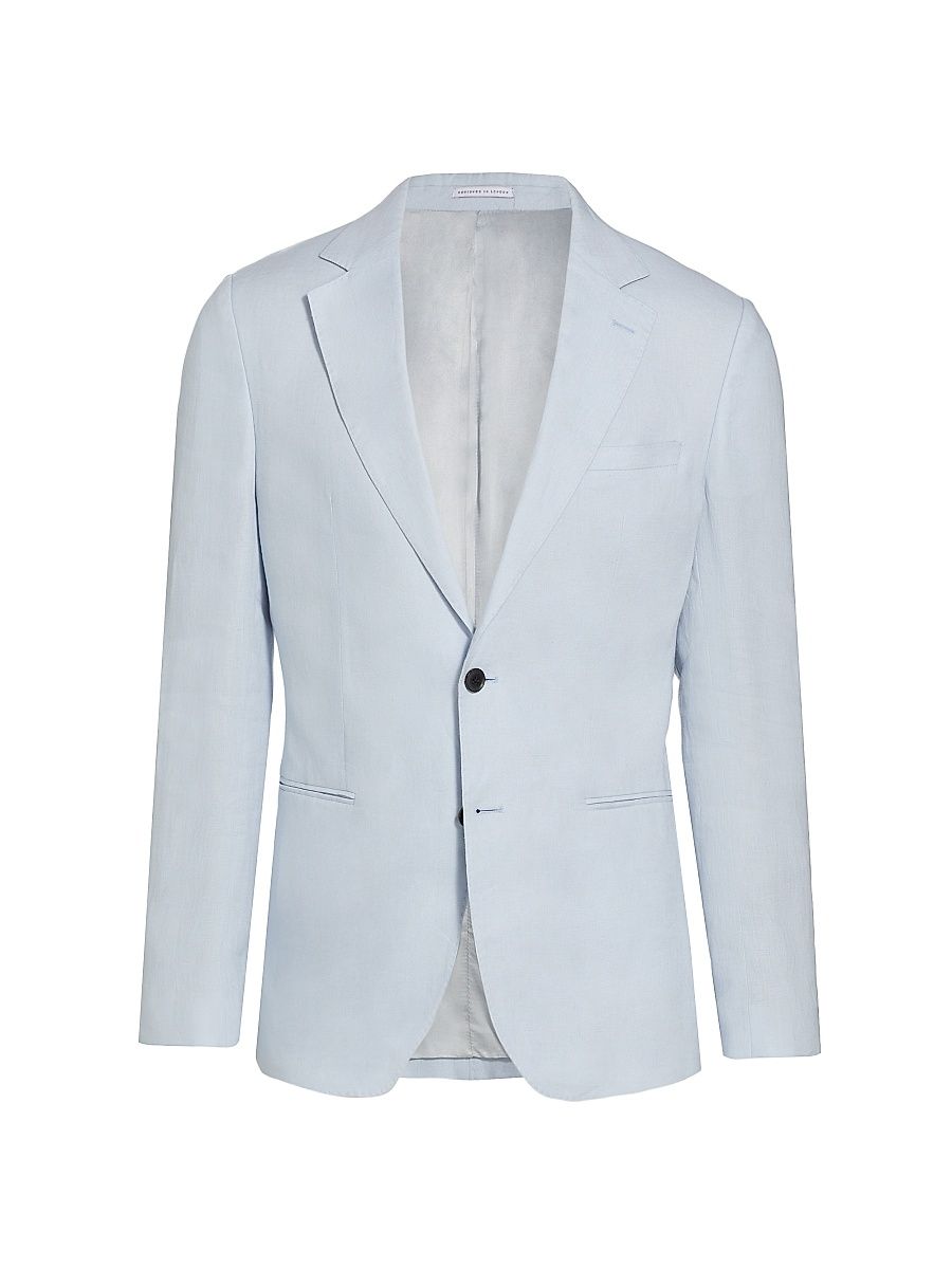Men's Kin B Linen Two-Button Blazer - Soft Blue - Size 44