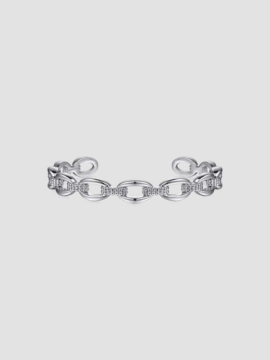 Gabriel & Co Women's Bujukan Sterling Silver Oval Link Cuff Bracelet - Sterling Silver - Size 5.75