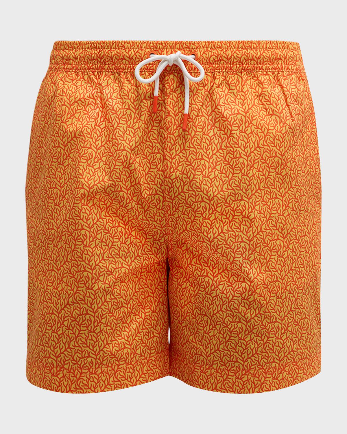 Men & apos;s Coral-Print Quick-Dry Swim Shorts