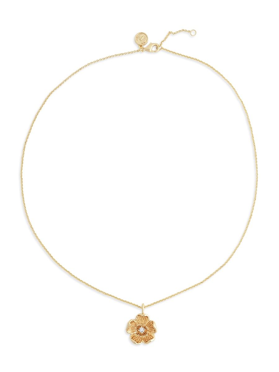 Anabel Aram Women's Wildflowers 18K-Gold-Plated & Cubic Zirconia Pendant Necklace - Gold