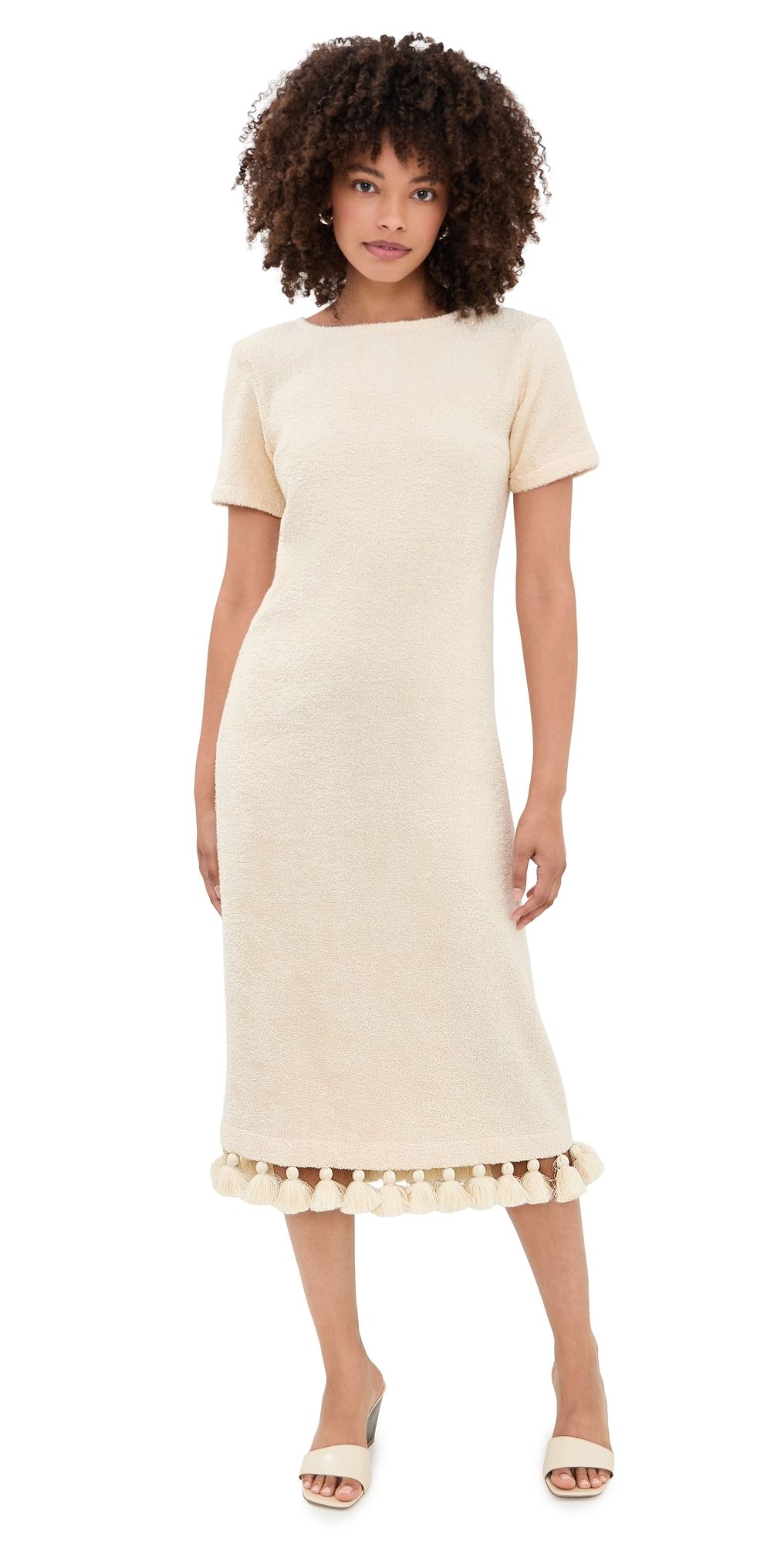 Cap D'Antibes Joy Short Sleeve Dress Off-White XS
