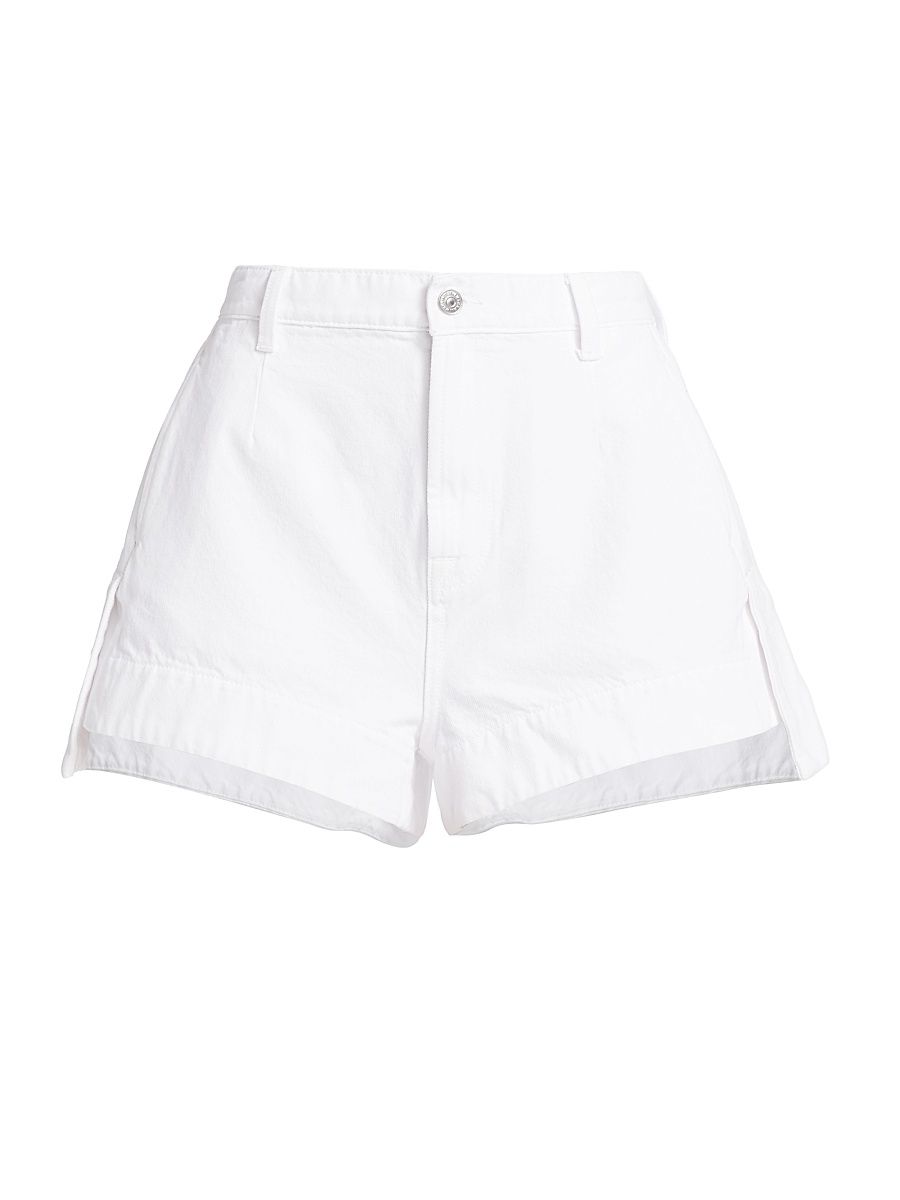 Women's Tailored Slouch Denim Shorts - Brilliant White - Size 33