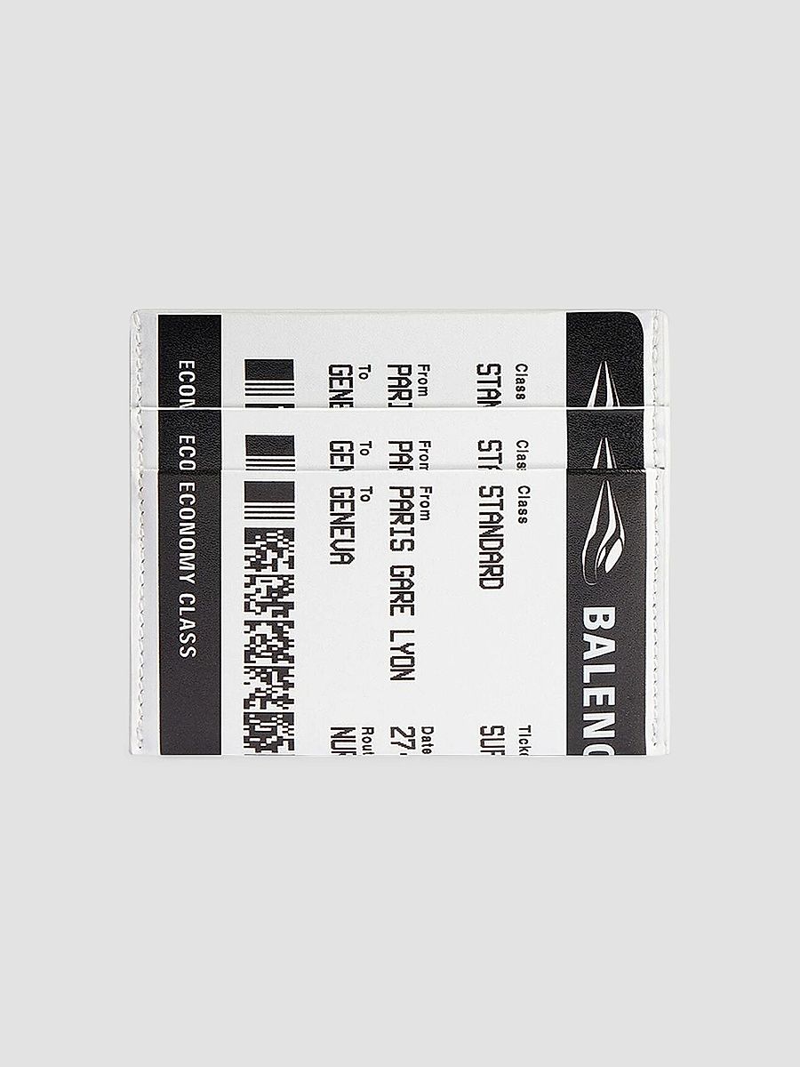 Balenciaga Men's Passport Boarding Card Holder - Black White
